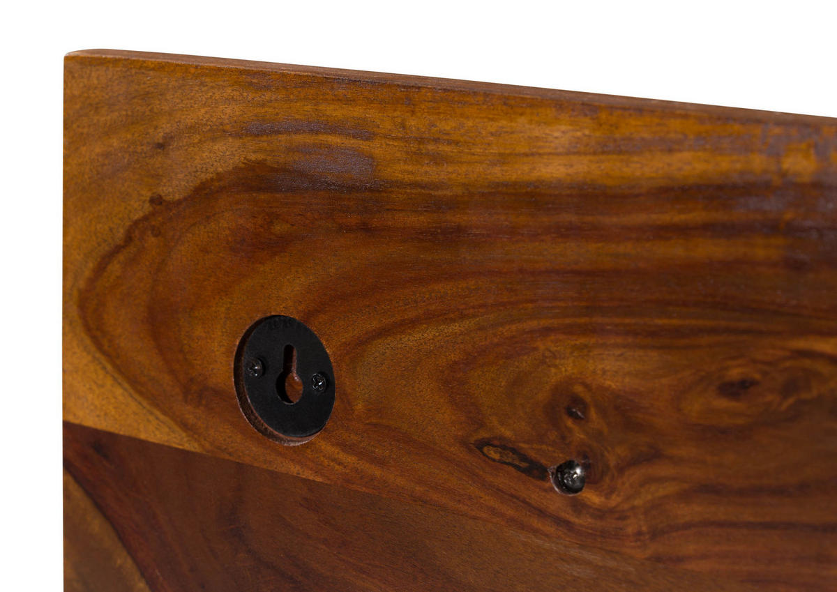 WANDGARDEROBE Sheesham 115x23x35 walnuss gewachst TORONTO #272 - Dunkelbraun, Holzwerkstoff (115/35/23cm) - Massivmoebel24