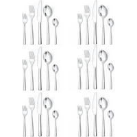 BESTECKSET 30-teilig für 6 Personen Edelstahl spülmaschinenfest silber - Silberfarben, Metall