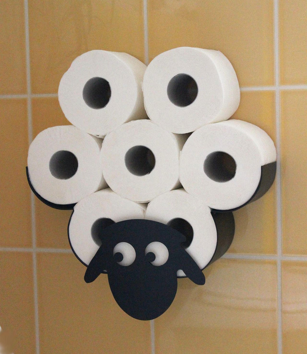 TOILETTENPAPIERHALTER Wand Schaf Metall Schwarz 36/10/26 cm - Schwarz, Metall (36/26/10cm) - DanDiBo