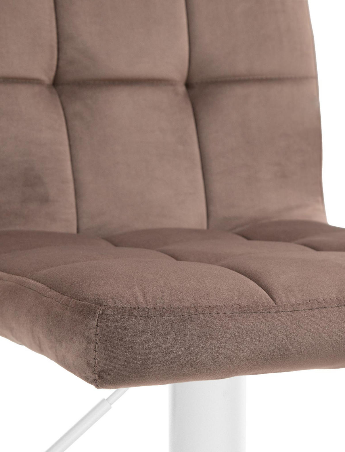 BARHOCKER 2er Set Samt braun - Weiß/Braun, Textil/Metall (46/94/47cm) - CLP