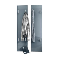 GARDEROBENPANEEL Wandpaneel Grau Hochglanz - Grau, Holzwerkstoff (120/28/2cm) - Vladon