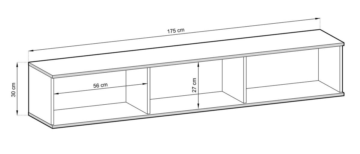 TV-HÄNGEBOARD Mucalma Weiß mit geriffelten Fronten 175 cm - Weiß, Holzwerkstoff (175/30/32cm) - Selsey