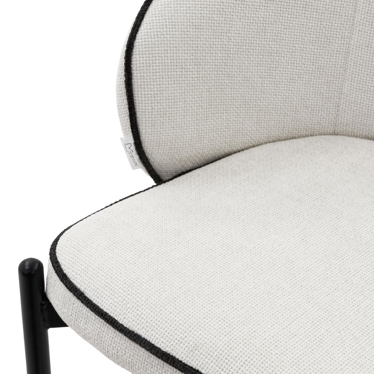 BARHOCKER 2er Set Beige mit Stoffbezug - Beige/Schwarz, Textil/Metall (50/101/54cm) - ML-DESIGN