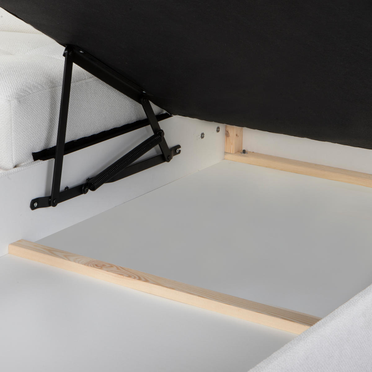 ECKSOFA VOLA Weiß Velours-Stoff mit Schlaffunktion - Weiß, Holz (270/199cm) - MASSENO