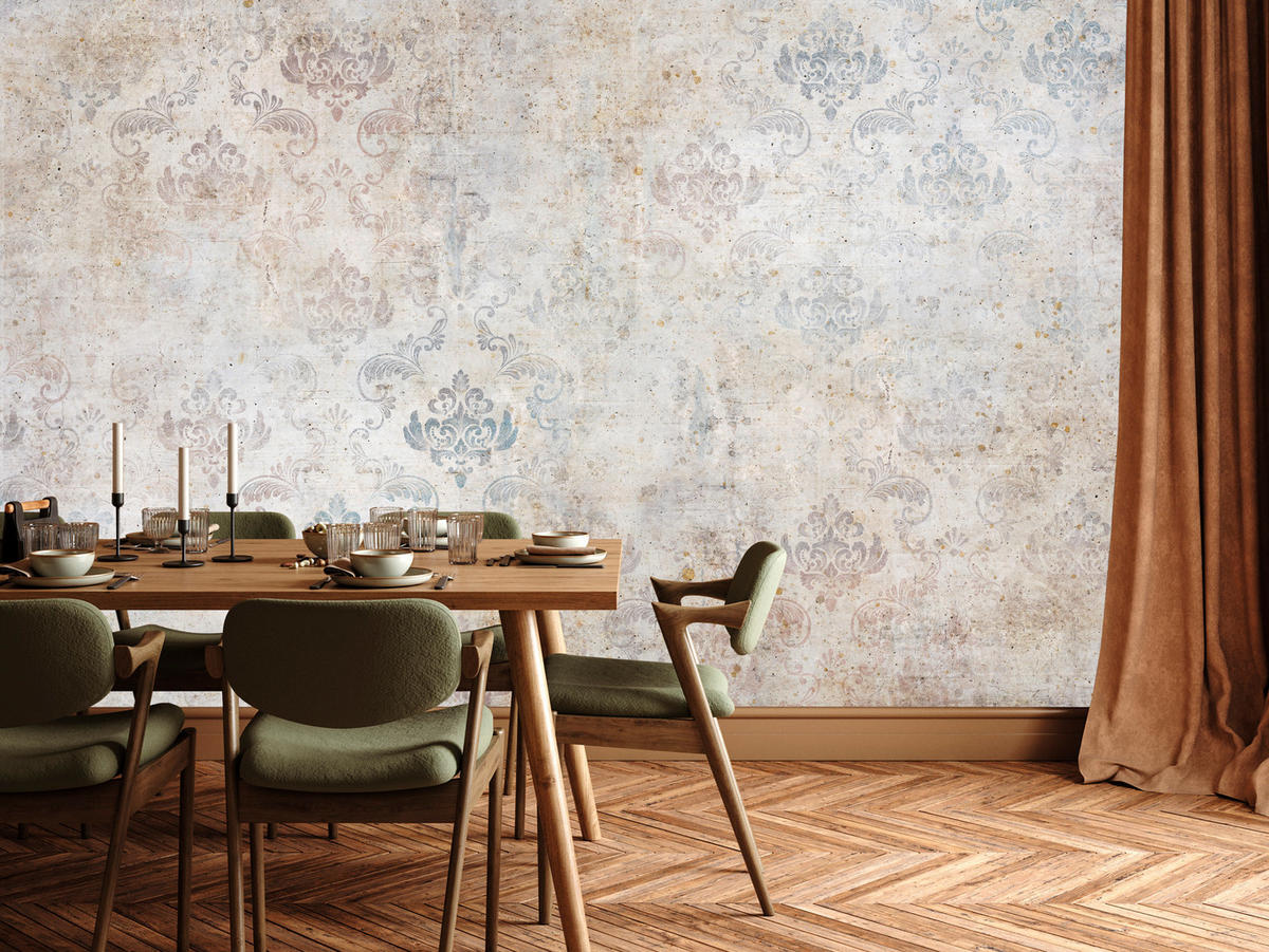 FOTOTAPETE für Schlafzimmer Vintage Ornamente Dekorativ 450x315 - Beige/Braun, Papier (450/315cm) - Muralo