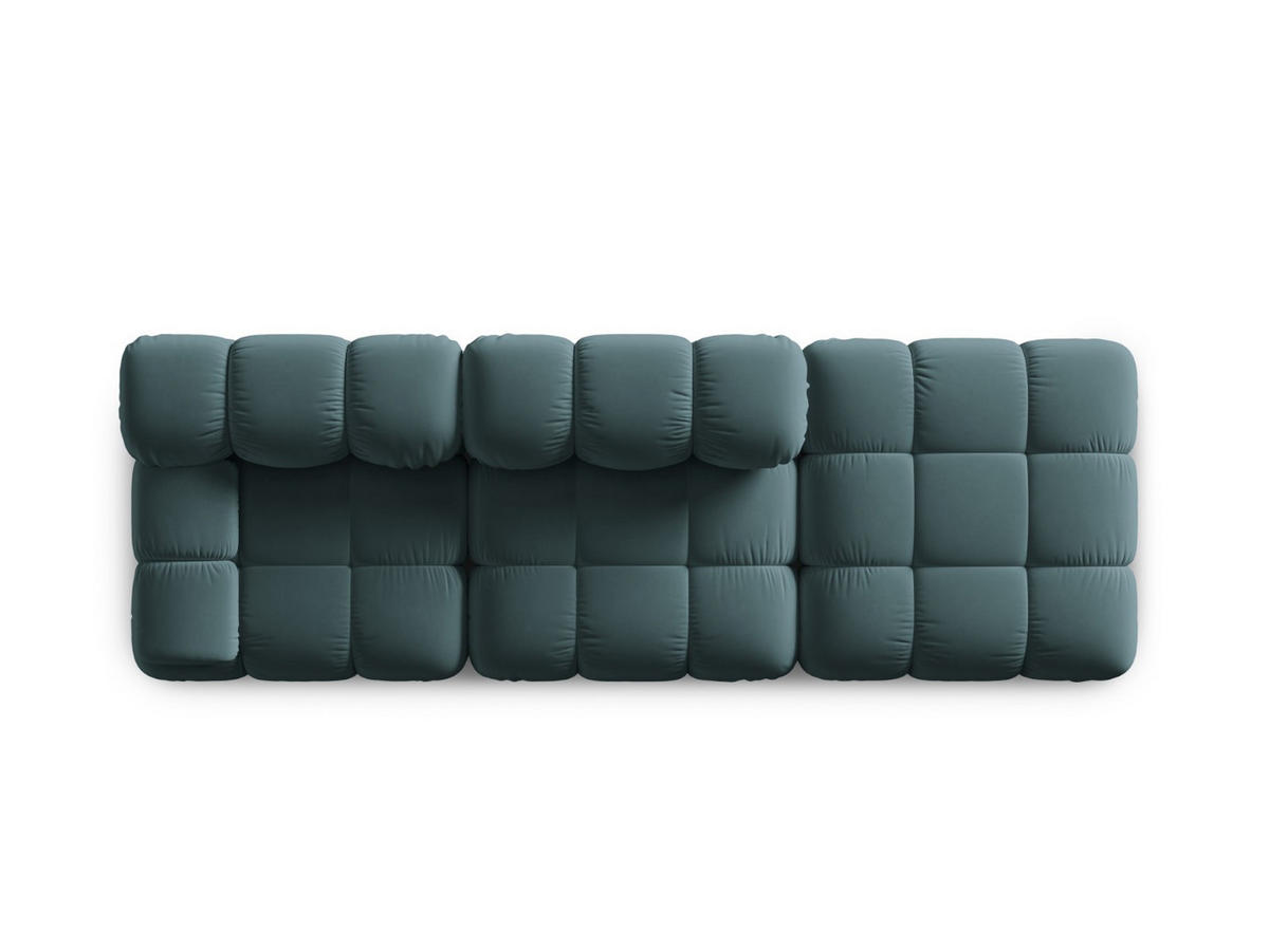 MODULARES-SOFA rechts Bellis aus Samt petrol 4 Sitzplätze - Petrol, Textil (94/63/282cm) - Micadoni
