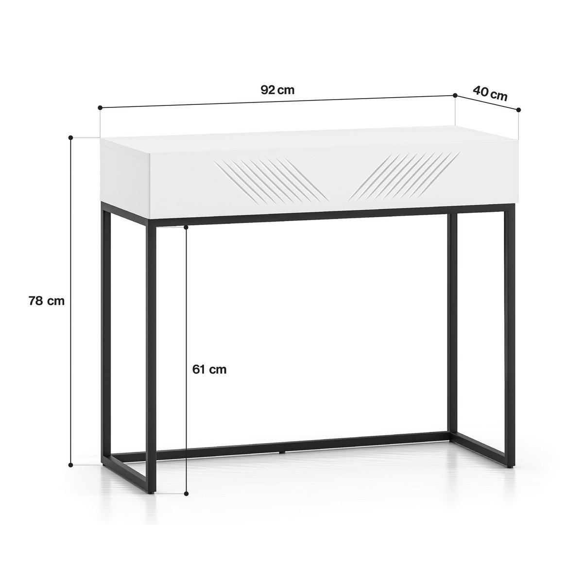 SCHREIBTISCH NEBRO - Schwarz/Weiß, Holzwerkstoff (40/92/78cm) - KONSIMO®
