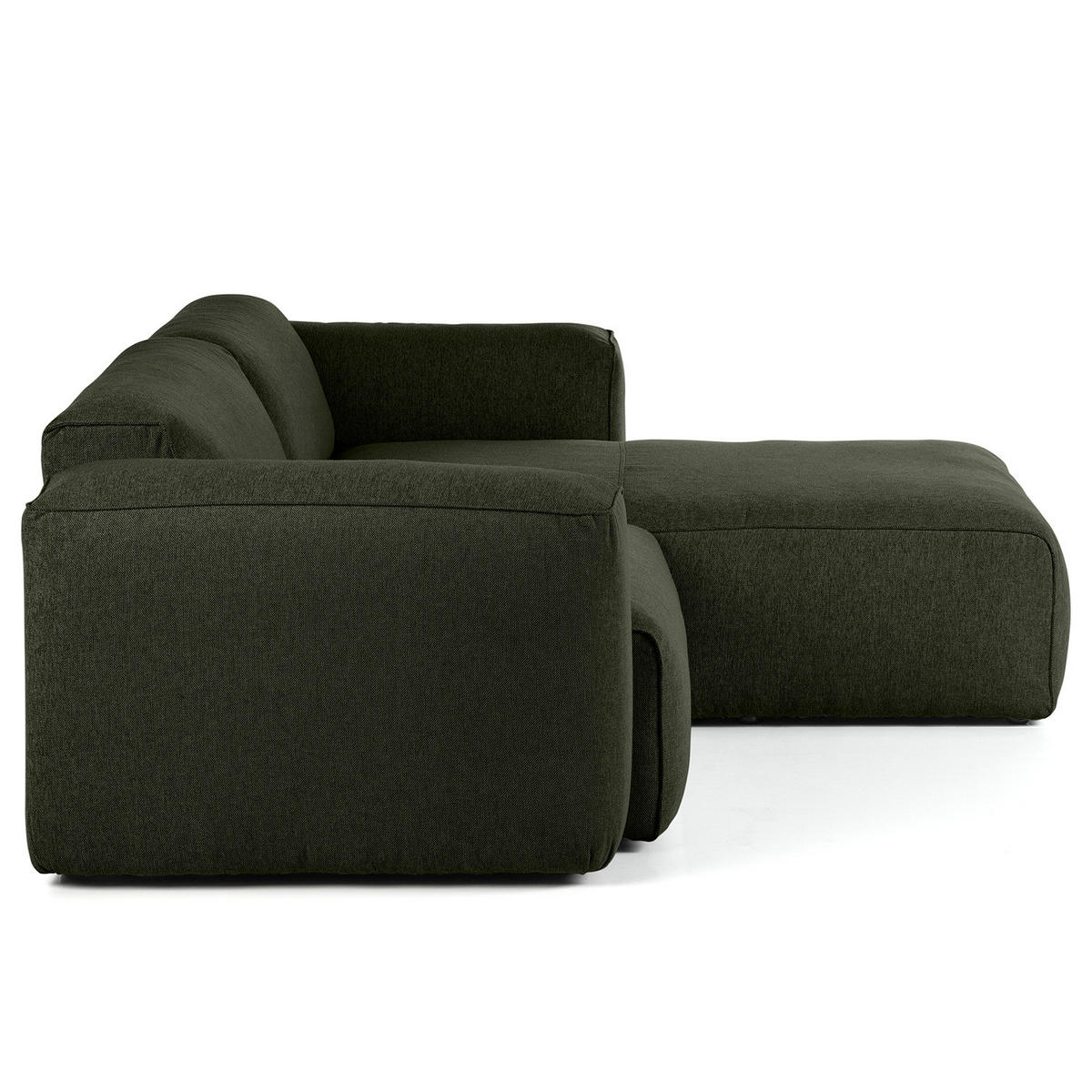 1,5-SITZER ECKSOFA mit Longchair - Schwarz/Grau, Kunststoff/Textil (260/173cm) - home24