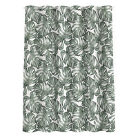 DUSCHVORHANG Aquarell Monstera Blätter in Grün 200/180 cm - Grün, Textil (200/180cm) - Bilderwelten