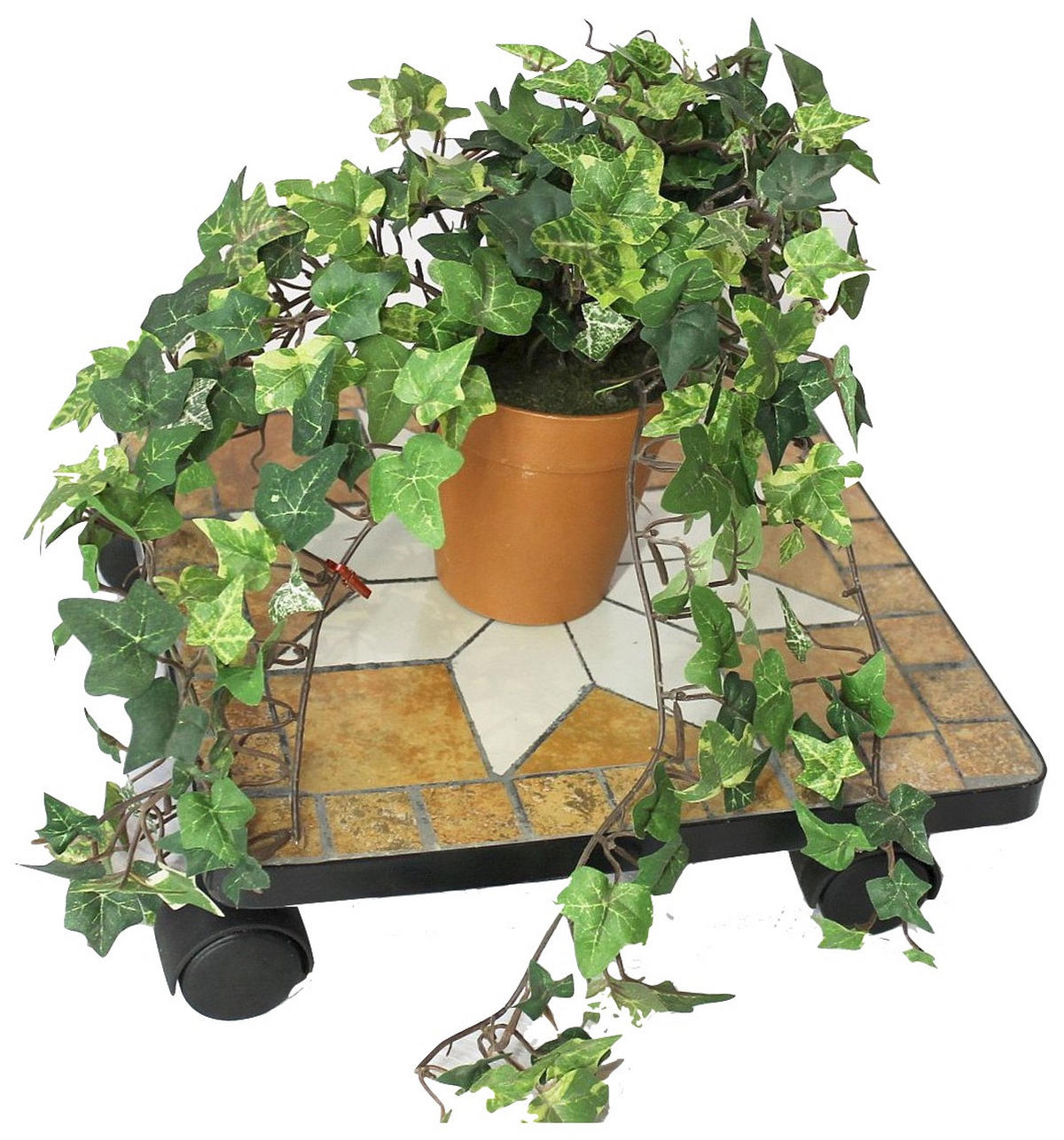 BLUMENROLLER Mosaik 30 cm eckig 12026 - Schwarz, Metall (30/8/30cm) - DanDiBo