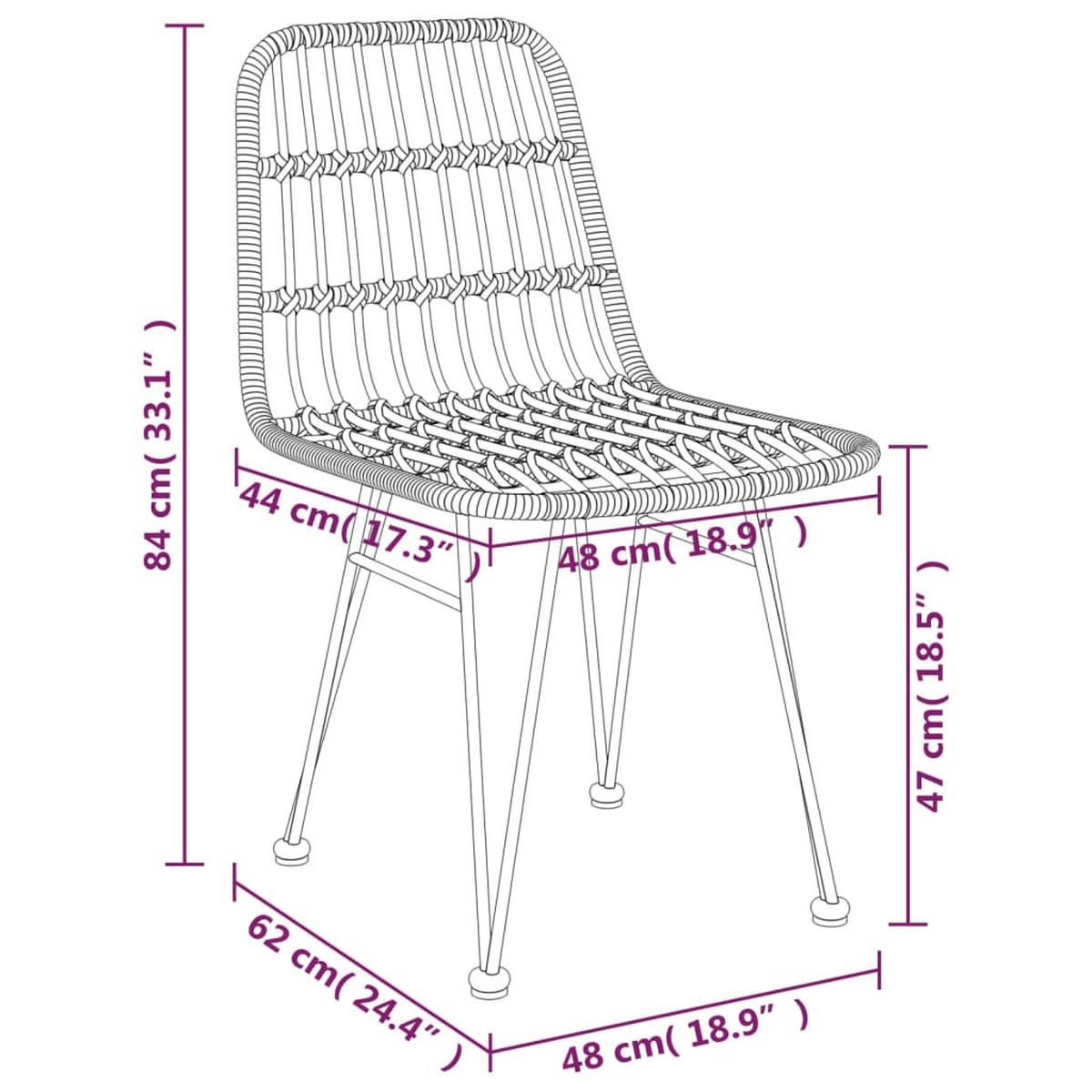 GARTEN-ESSGRUPPE 5-TLG. Schwarz Poly Rattan - Schwarz, Kunststoff - vidaXL