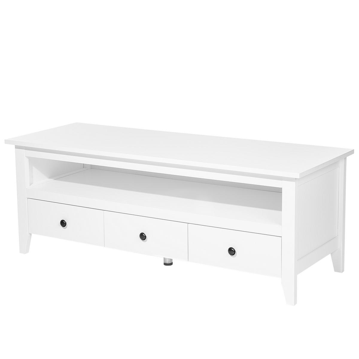 TV-MÖBEL Weiß BERKELEY 50/137/50 cm - Weiß, Holzwerkstoff (137/50/50cm) - Beliani