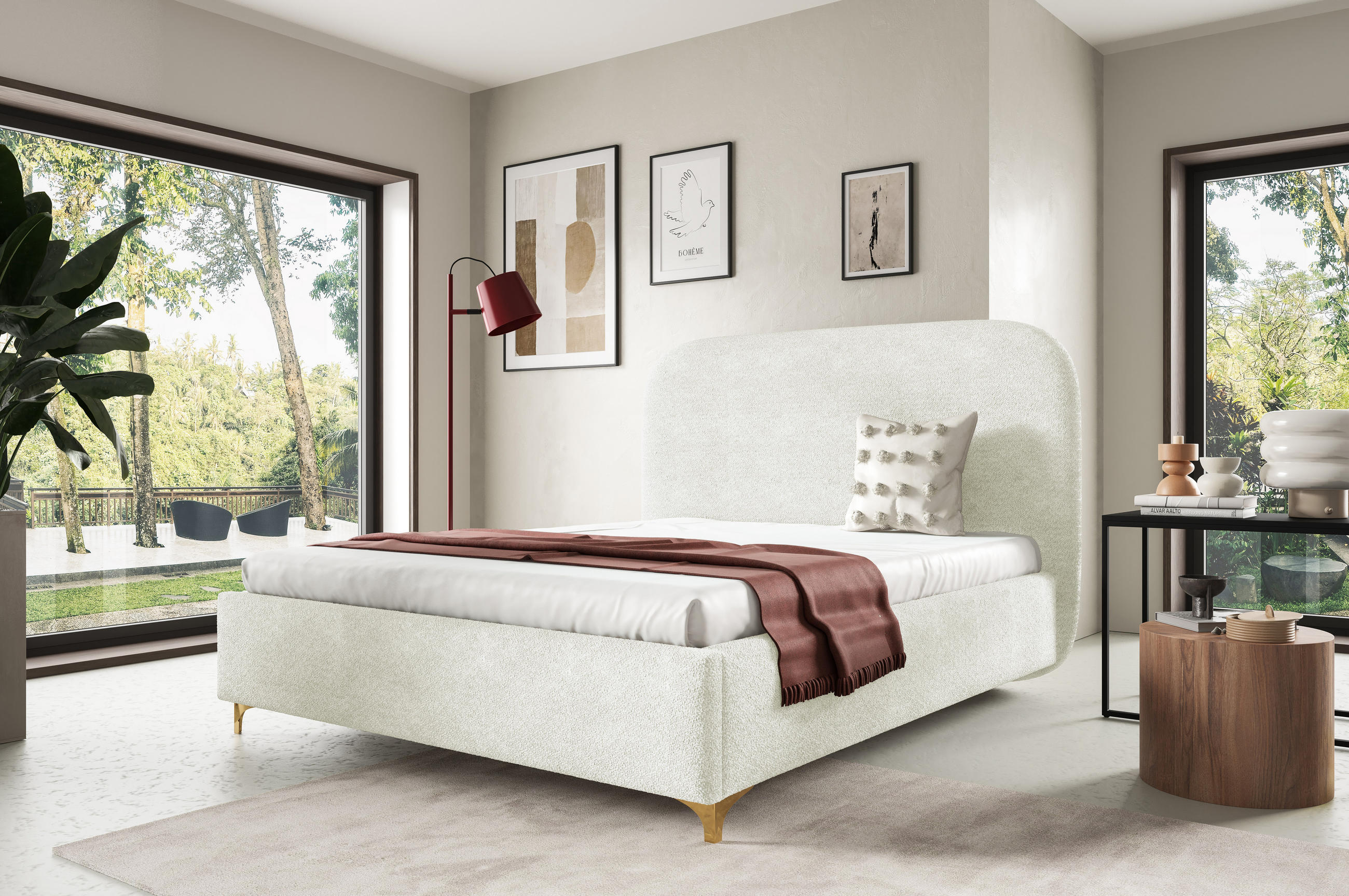 Furnistar Polsterbett Creme 160x200 cm