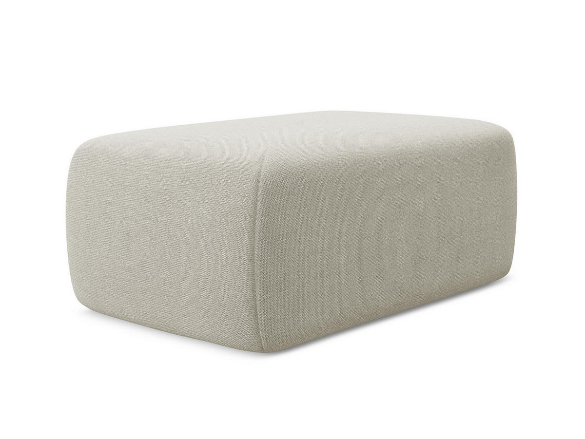 POUF Strukturstoff Stoff Beige - Beige/Creme, Kunststoff/Textil (102/40/62cm) - Makamii