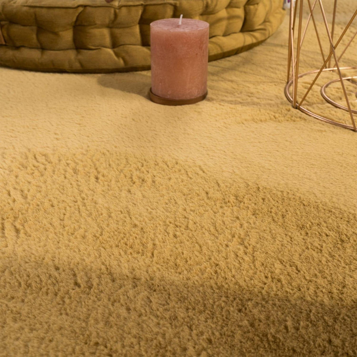 HOCHFLORTEPPICH 80/80 cm Soft 380 - Gelb, Kunststoff (80/80cm) - Paco Home
