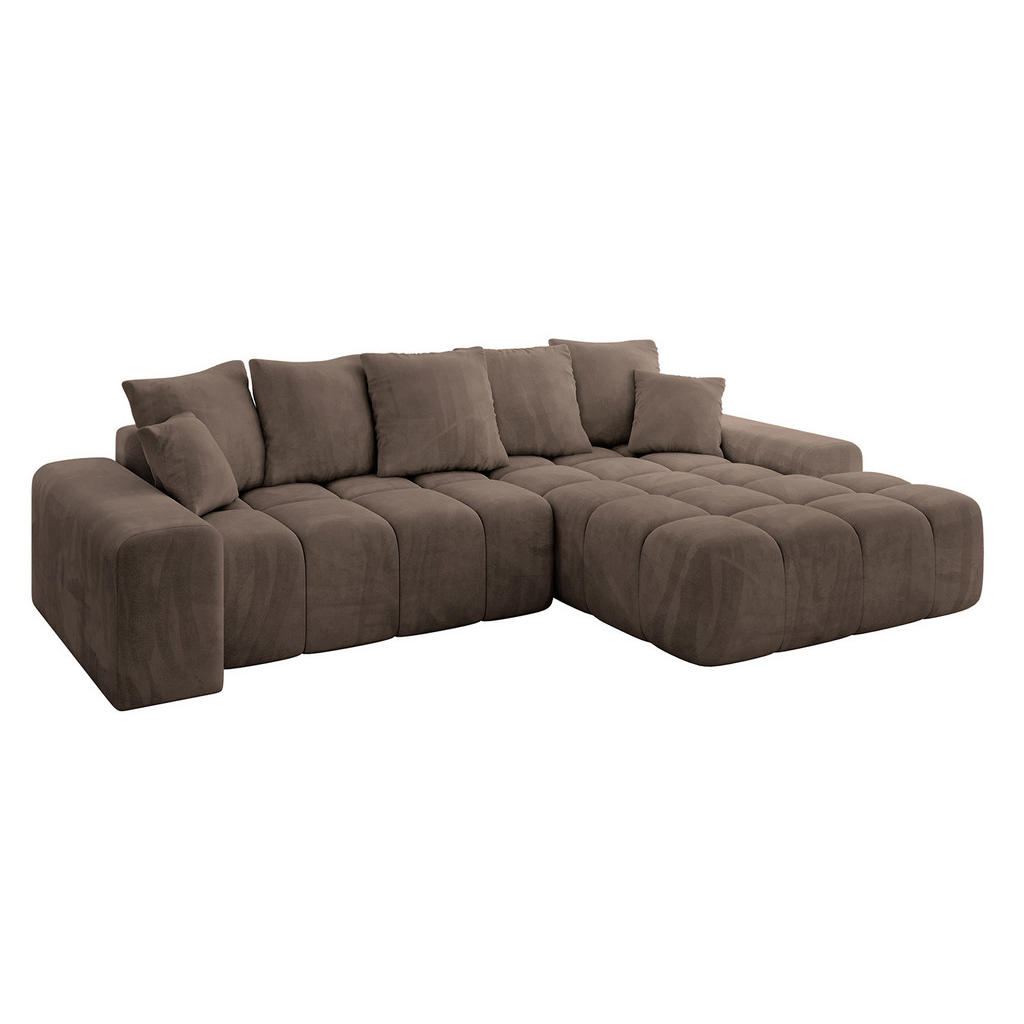 ALTDECOR ROHOVÁ SEDACÍ SOUPRAVA s otomanem vpravo ENSI-L - 267x164x69 cm hnědá