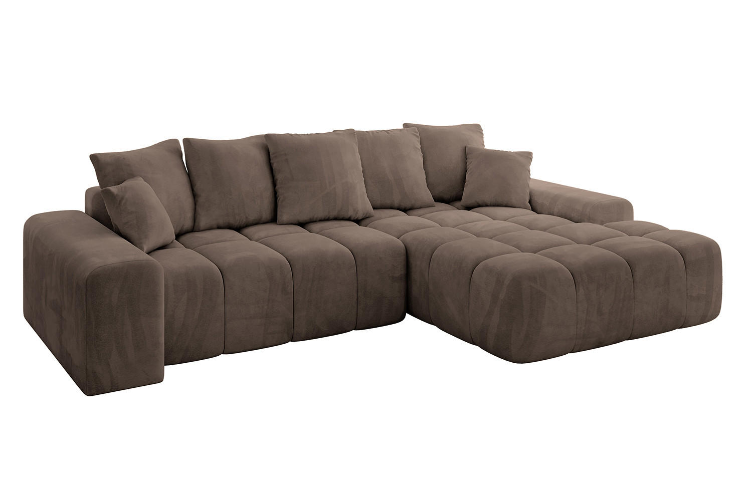 ECKSOFA Ottomane Rechts ENSI-L - 267x164x88 cm Braun - Braun, Holzwerkstoff/Kunststoff (164/267cm) - ALTDECOR