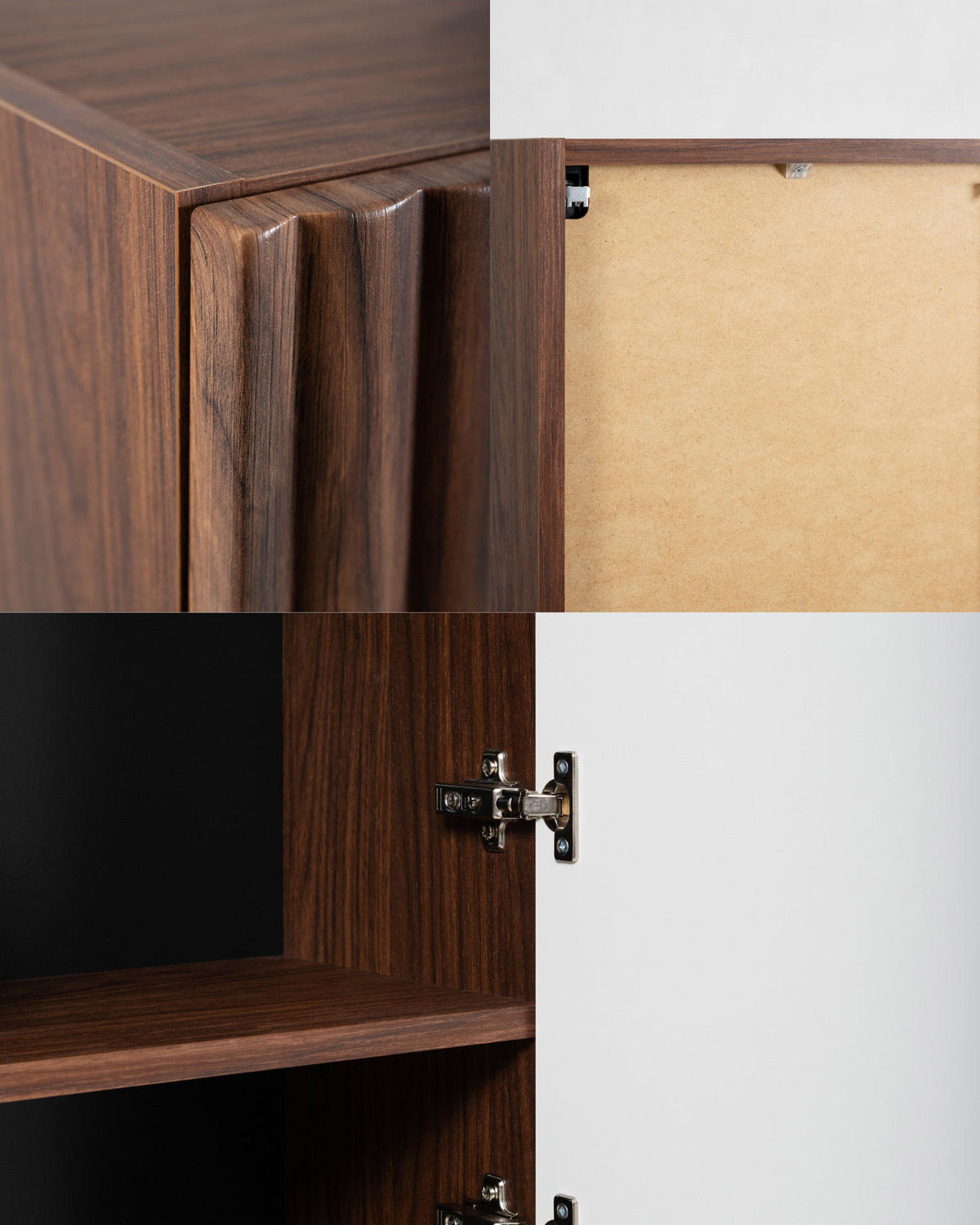 BADEZIMMER-HOCHSCHRANK: Nusseiche / Griffe Schwarz, 35 x 27 x 136 cm - Eichefarben/Schwarz, Holzwerkstoff (35/136/27cm) - 3XE LIVING