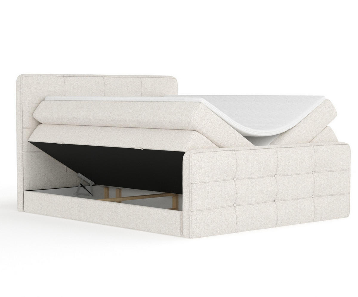 BOXSPRINGBETT Semplice Beige 180/200 cm - Beige/Schwarz, Holz/Holzwerkstoff (180/200cm) - Maison de Reve