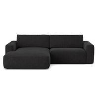 ECKSOFA mit losen Rückenkissen, wasserabweisender All Senses Stoff - Schwarz, Holz/Kunststoff (288/175cm) - Cotta