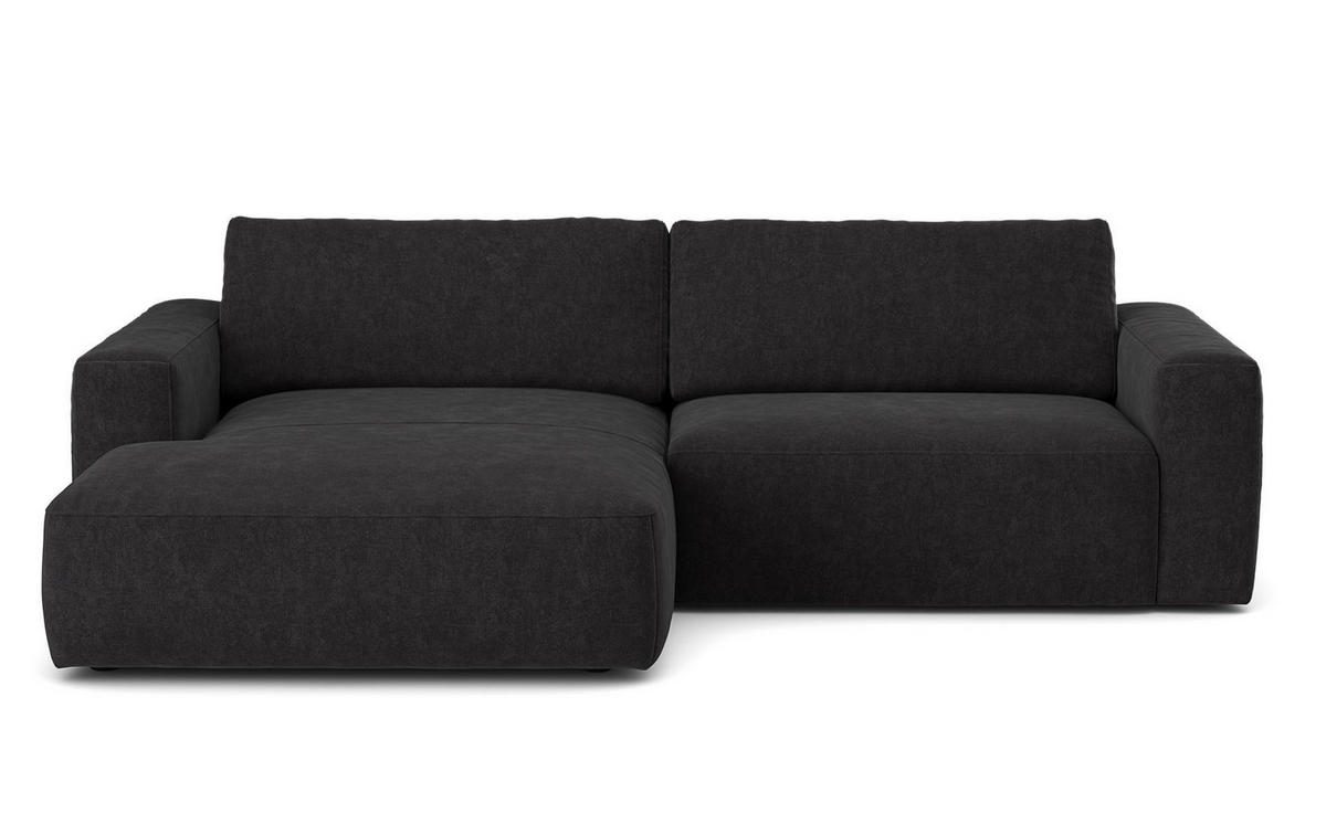 ECKSOFA mit losen Rückenkissen, wasserabweisender All Senses Stoff - Schwarz, Holz/Kunststoff (288/175cm) - Cotta