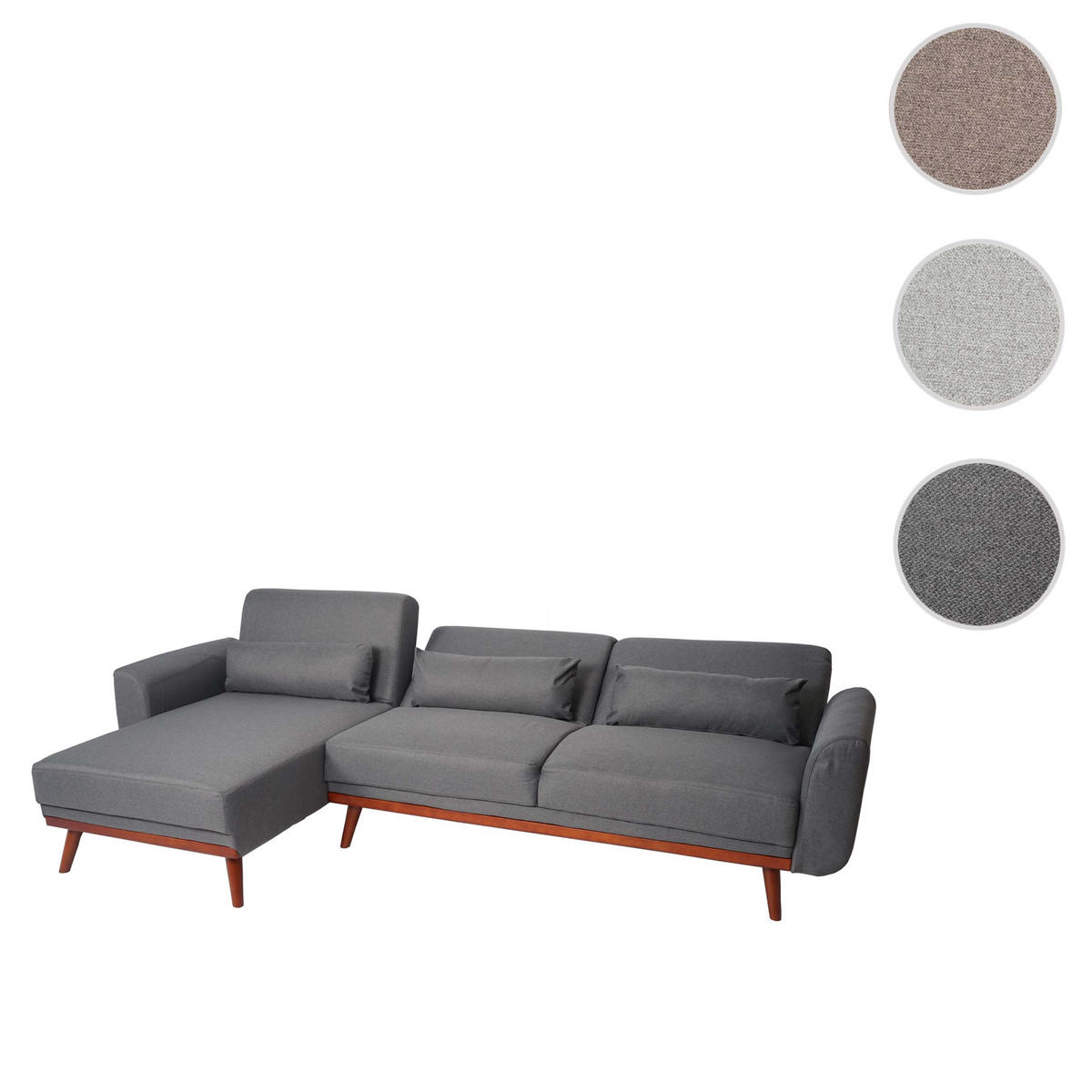 SOFA Grau - Grau, Textil (280/139cm) - MCW