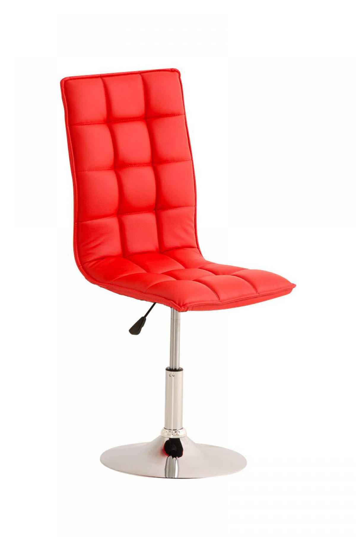 DREHSTUHL Lederlook Rot - Chromfarben/Rot, Textil/Metall (43/90/56cm) - CLP