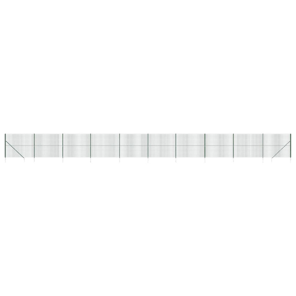 GARTENZAUN mit Bodenhülsen, 1,6/25 m, Grün - Grün, Metall (2500/160cm) - vidaXL