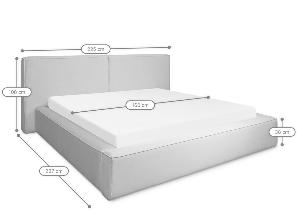 POLSTERBETT Jodie XL Braun 160/200 cm Samt mit Bettkasten - Braun, Textil/Metall (160/200cm) - wonello