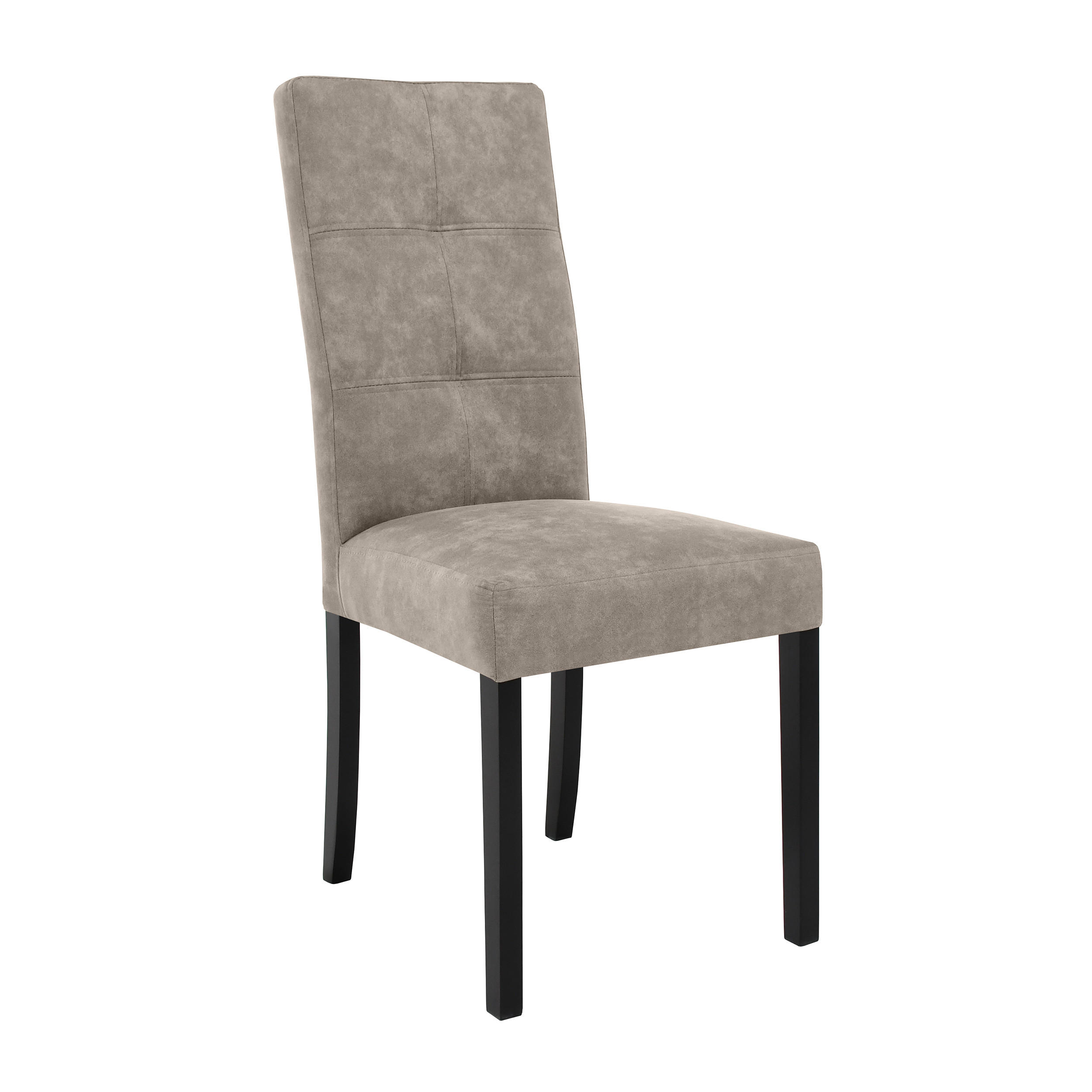 STUHL Solis mit schwarzen Holzbeinen, Polsterstuhl, Cappuccino - Schwarz/Cappuccino, Holz (45/100/42cm) - Beautysofa