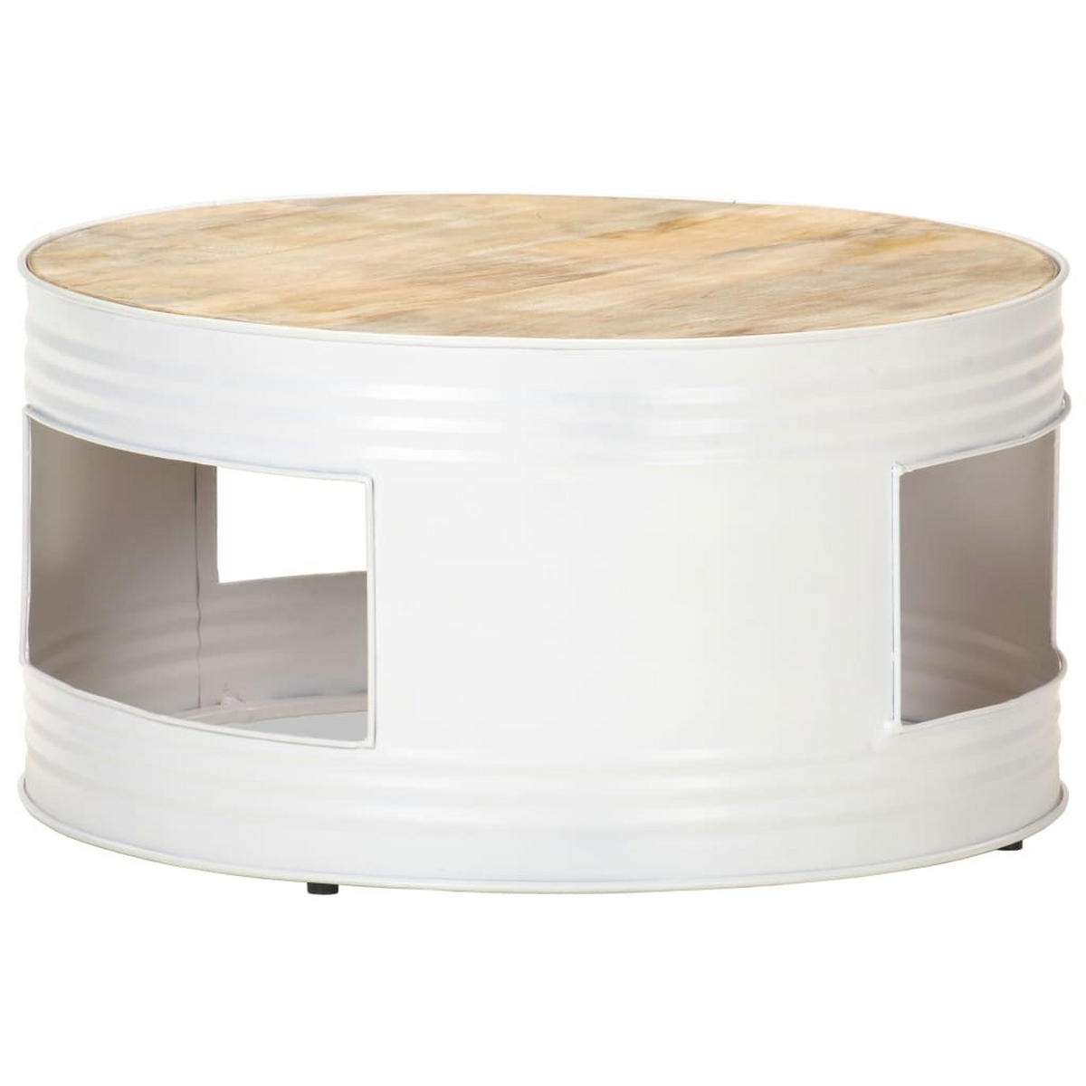 COUCHTISCH Weiß 68x68x36 cm Massivholz Mango - Weiß, Holz (68/68/36cm) - furnicato