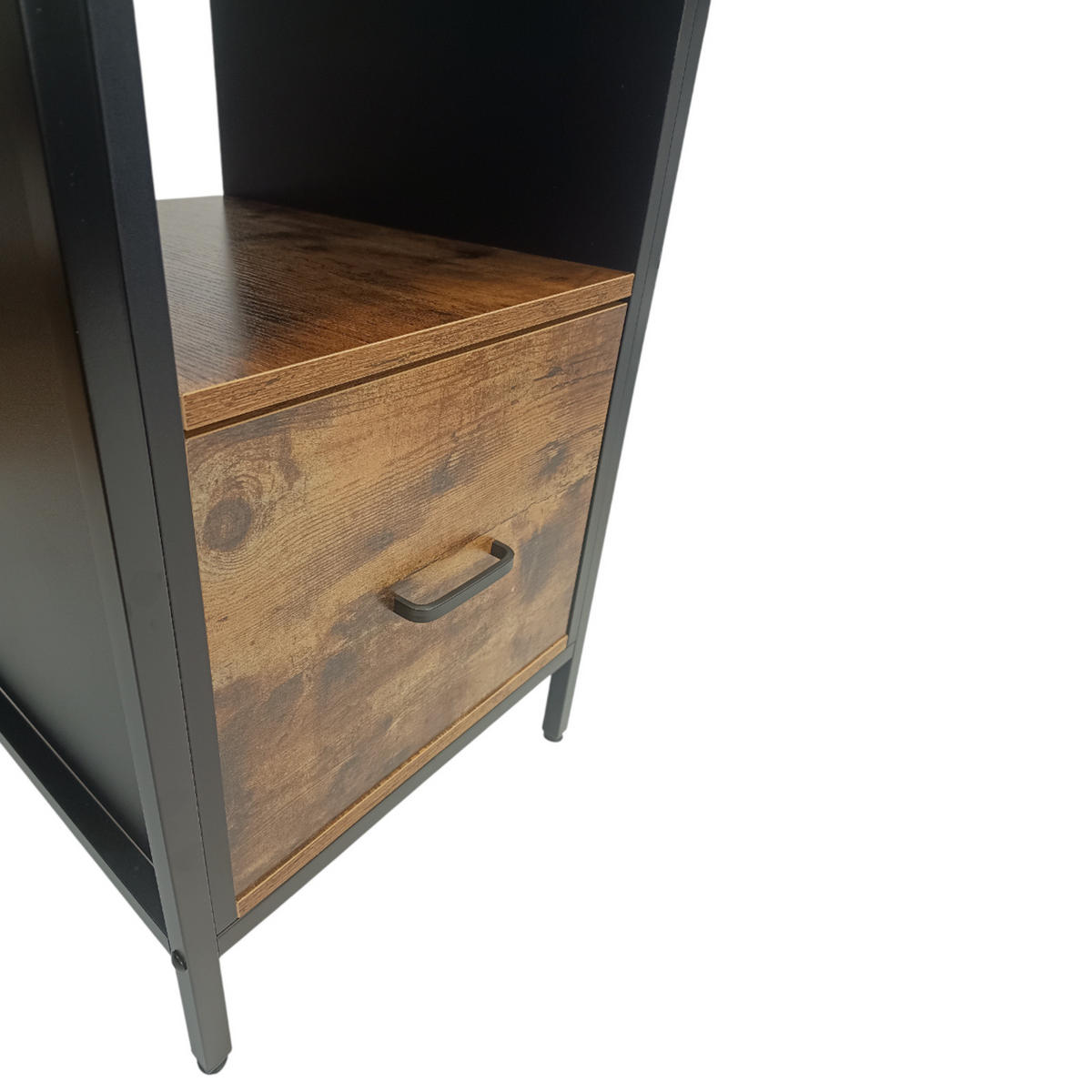 ECKSCHREIBTISCH Holzoptik Dunkelbraun Metall Schwarz L-Form Büro 149x149x75 cm - Dunkelbraun/Schwarz, Holzwerkstoff/Metall (149/149/75cm) - Begryf