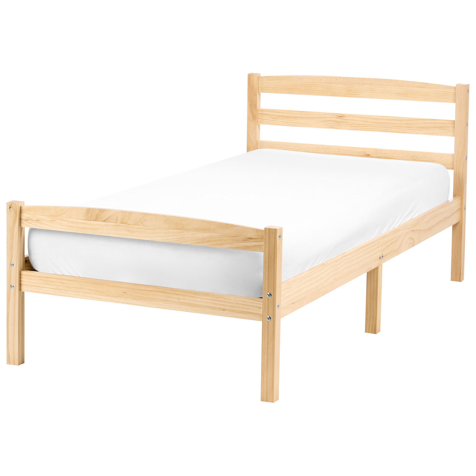 BETT mit Lattenrost 80/200 Kiefernholz Hellbraun Echallon - Hellbraun/Braun, Holz (80/200cm) - Beliani