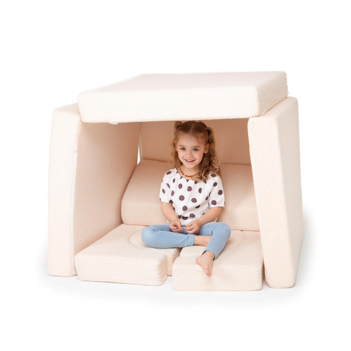SPIELCOUCH - Sofa für Kinder - Beige, Textil (168/55/73cm) - KomfortKissen