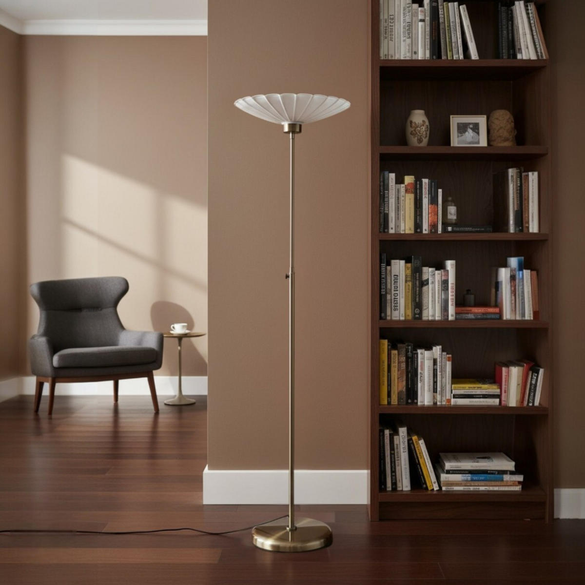 STEHLAMPE Florin 155 Cm - Weiß, Metall (30/30/155cm) - Bamyum