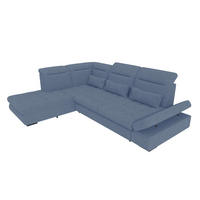 ECKSOFA Toscana Strukturstoff inkl. Schlaffunktion - Blau, Textil (227/279cm) - 99rooms