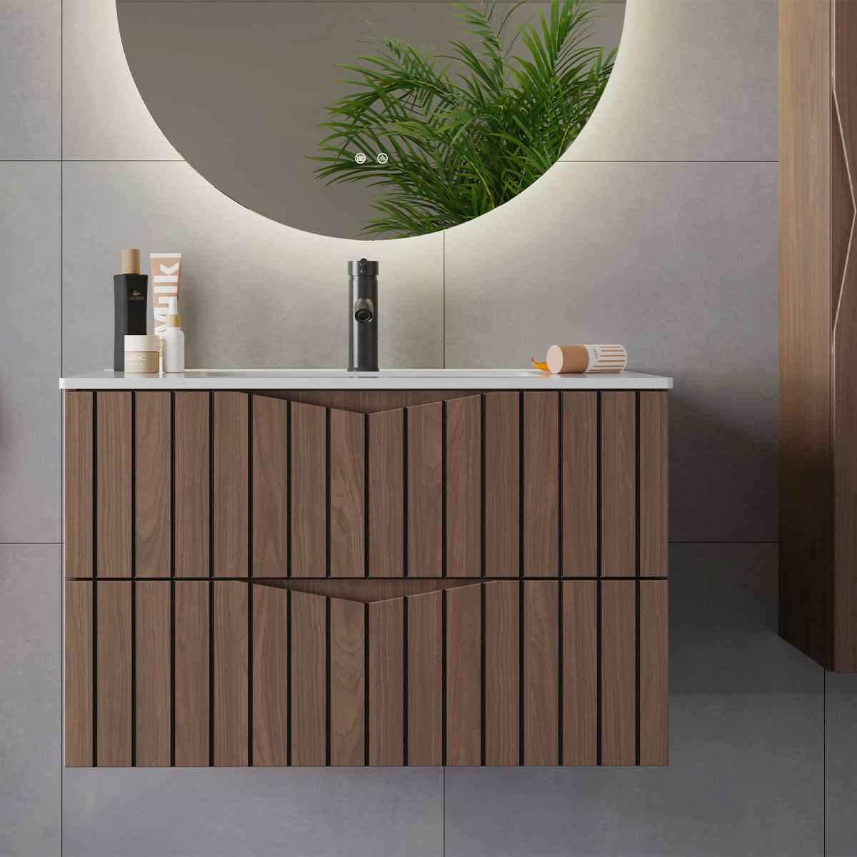 WASCHTISCH 80cm Siena Holz und Schwarz - Schwarz, Holzwerkstoff (80/50/45.8cm) - Petits-meubles