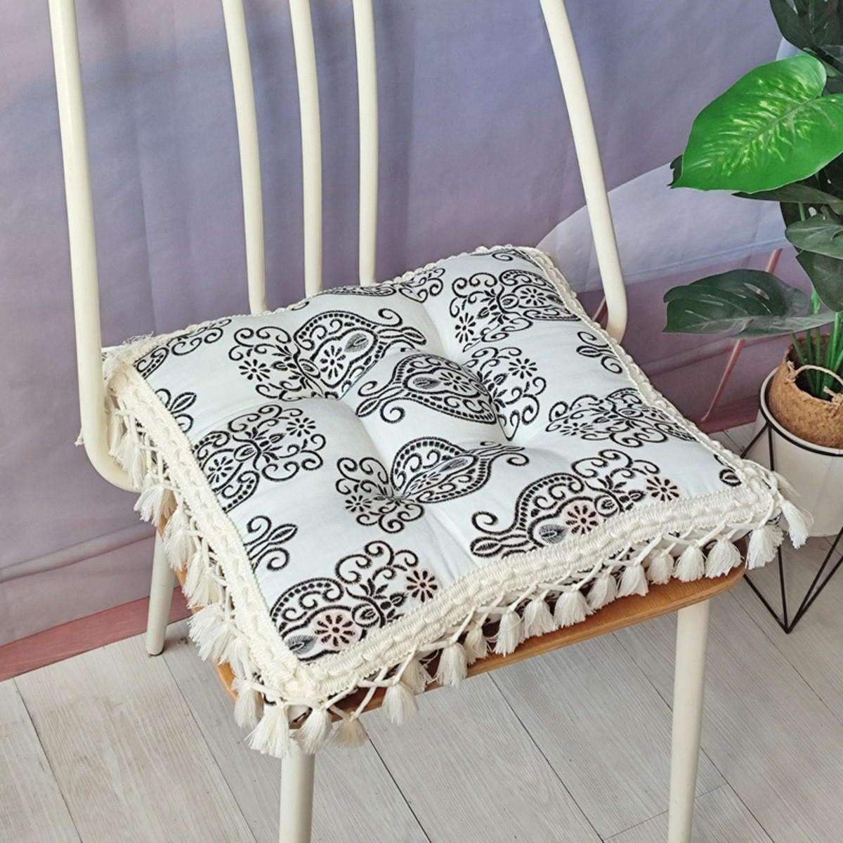 GARTENHOCKERAUFLAGE 43/43 cm - Silberfarben, Textil (43/43cm) - Authentics