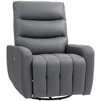 ELEKTRISCH Relaxsessel Fernsehsessel mit Liegefunktion, Schaukelfunktion Grau - Grau, Kunststoff (79/104/89.5cm) - HOMCOM