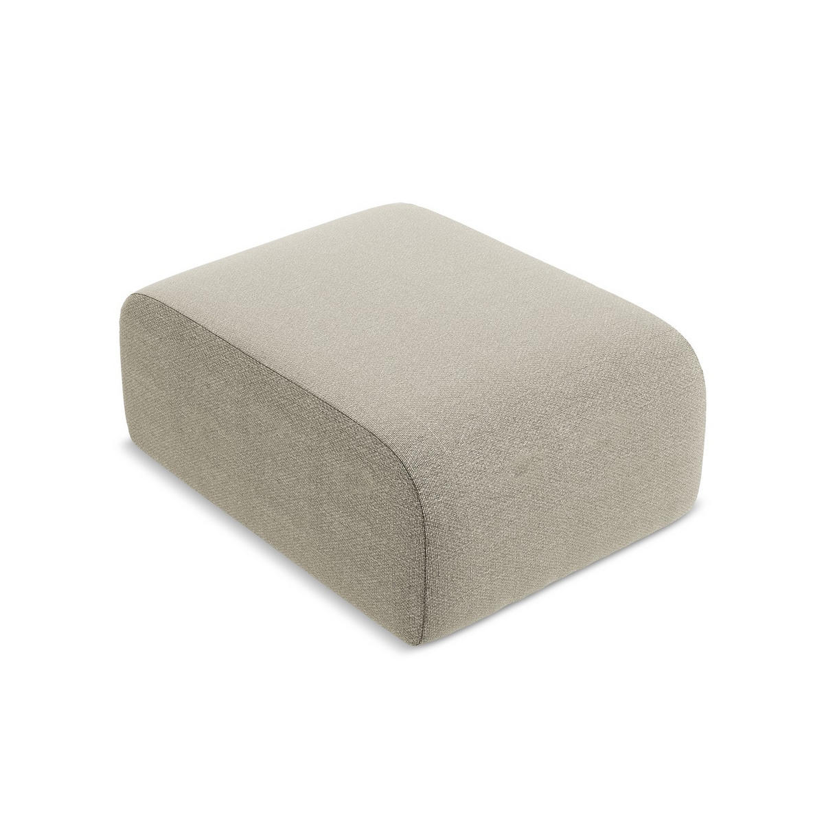 POUF Bouclé Stoff Grau - Taupe/Schwarz, Holzwerkstoff/Kunststoff (72/42/94cm) - LaMiaSofa