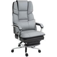 BÜROSTUHL in Grau 71x63x129 cm mit verstellbarer Höhe, neigbarer Rückenlehne und Fußstütze - Grau, Kunststoff (63/129/71cm) - IVMEU