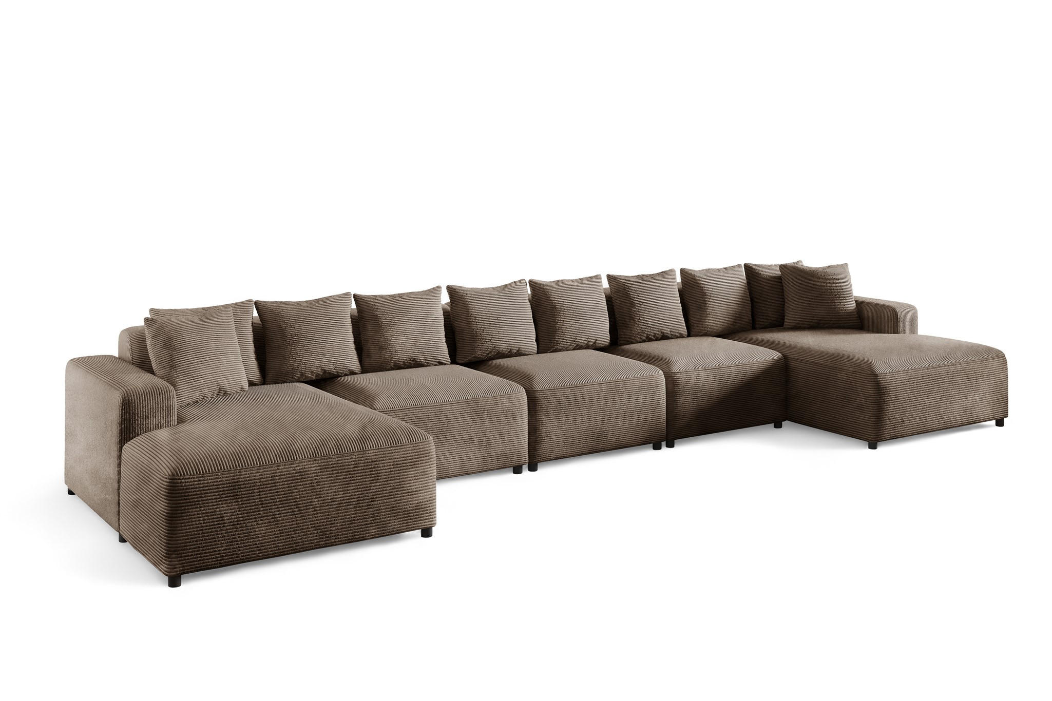 WOHNLANDSCHAFT Megan Xl In Poso - Mokka, Holzwerkstoff/Textil (517/75/165cm) - Fun Möbel