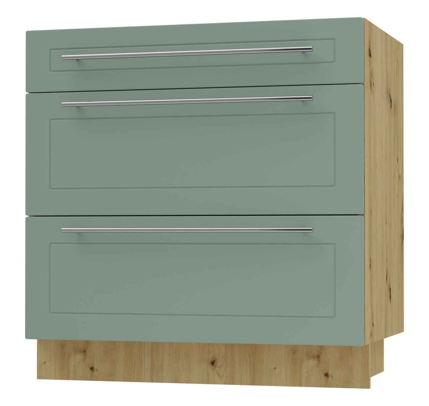 SCHUBLADENUNTERSCHRANK Kvantum D3A/80 80 / 50 / 82cm - Eiche Artisan/Mintgrün, Holz/Holzwerkstoff (80/82/50cm) - Feldmann-Wohnen