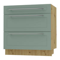 SCHUBLADENUNTERSCHRANK Kvantum D3A/80 80 / 50 / 82cm - Eiche Artisan/Mintgrün, Holz/Holzwerkstoff (80/82/50cm) - Feldmann-Wohnen