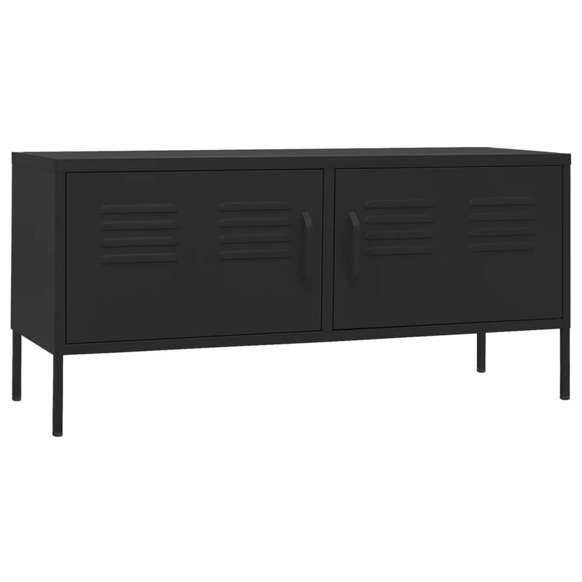 TV-SCHRANK Schwarz 105/35/50 Cm Stahl - Schwarz, Metall (105/50/35cm) - vidaXL