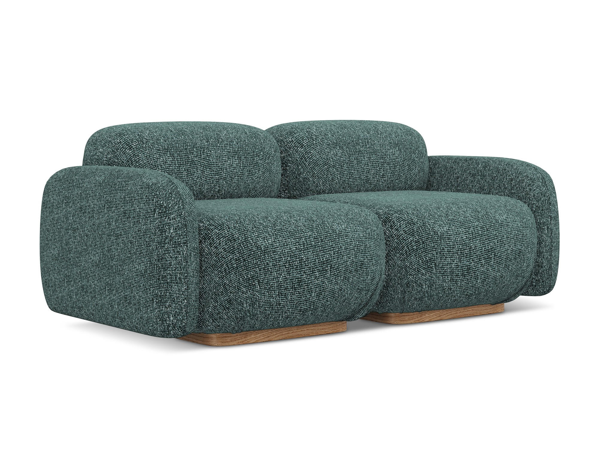 3-SITZER SOFA Strukturstoff Stoff Blau - Blau/Blaugrau, Holz/Textil (190/73/95cm) - Makamii