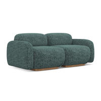 3-SITZER SOFA Strukturstoff Stoff Blau - Blau/Blaugrau, Holz/Textil (190/73/95cm) - Makamii