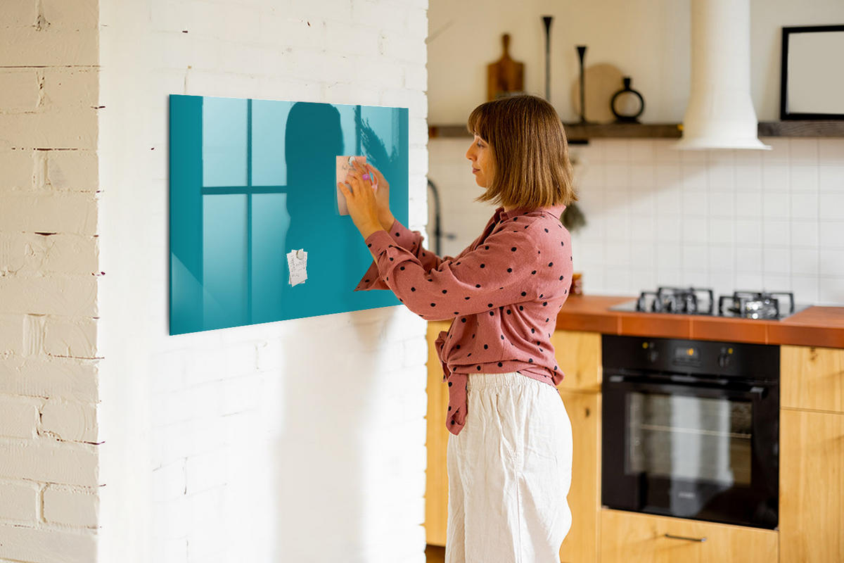 MAGNETTAFEL 100x70 Marineblau schwarzer Marker - Mintgrün, Glas (100/0.4/70cm) - TULUP