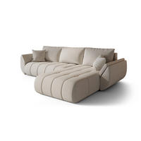 ECKSOFA TOKYO PREMIUM mit Schlaffunktion, Stoff WIND, Beige, Rechts - Beige, Holz (280/190cm) - Kaiser Möbel