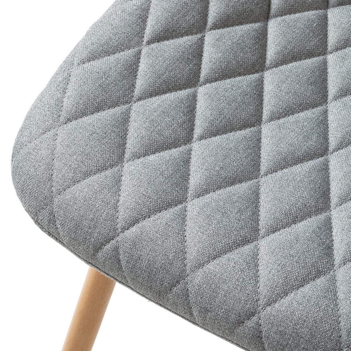 POLSTERSTUHL - Webstoff - Grau, Holz/Textil (46/85/57cm) - home24
